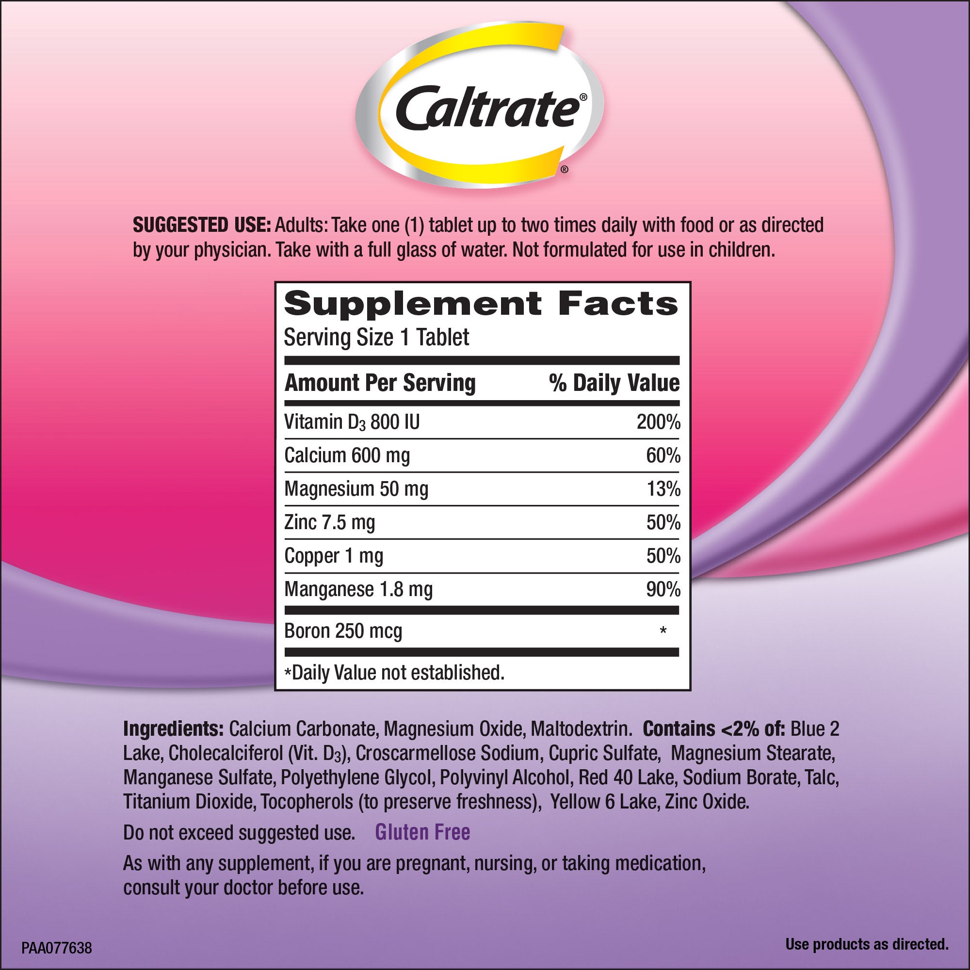 Caltrate Bone Health Advanced Calcium 600+d3 Plus Minerals, 320 Tablets 3 Caltrate Bone Health Advanced Calcium 600+d3 Plus Minerals, 320 Tablets - Image 3