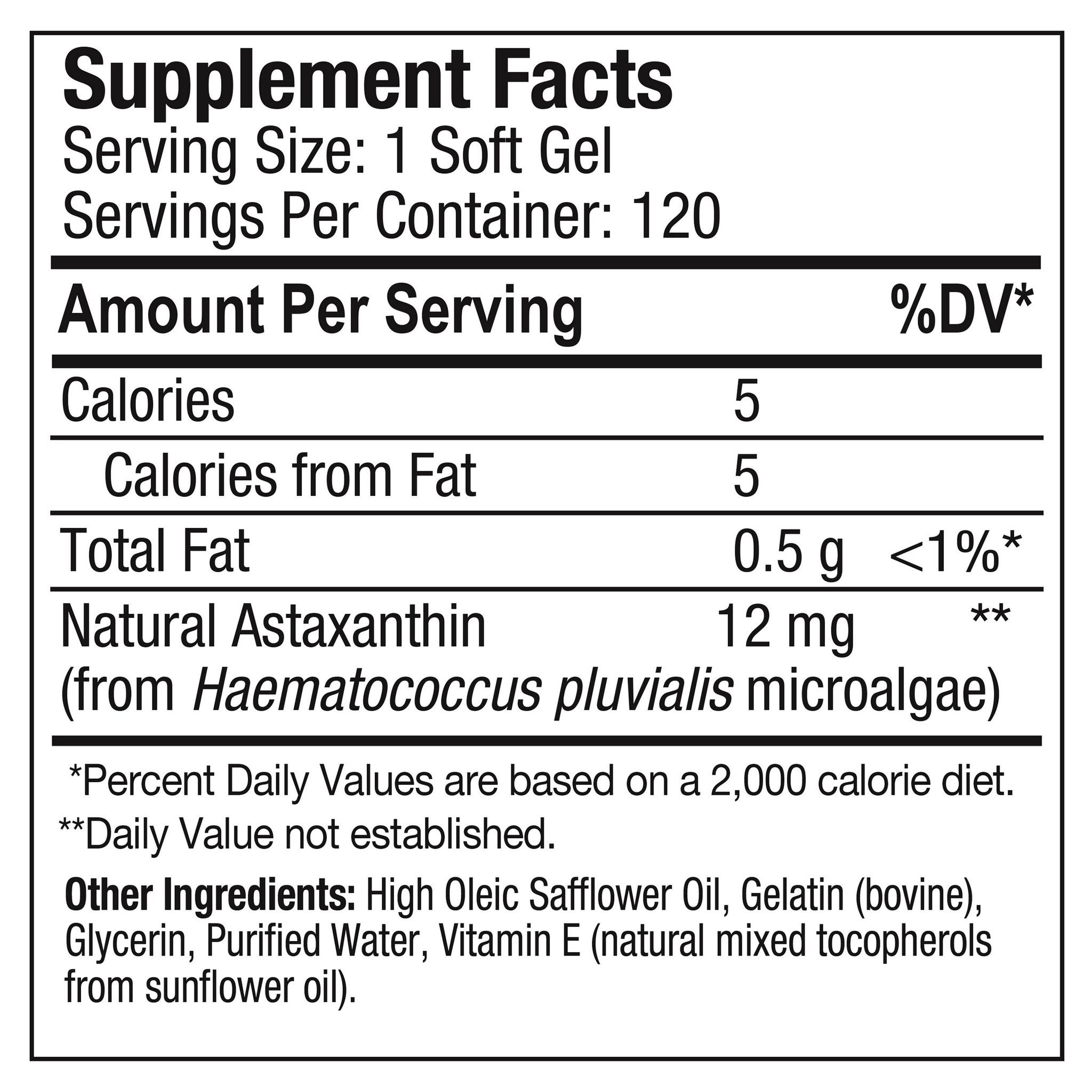 BioAstin Hawaiian Astaxanthin 12 mg, 120 Softgels 4 BioAstin Hawaiian Astaxanthin 12 mg, 120 Softgels - Image 4