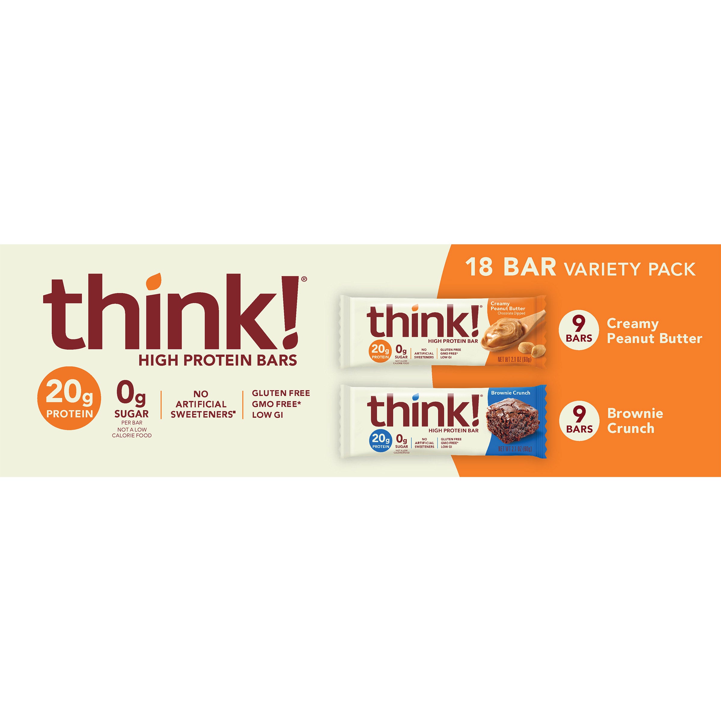 Think Thin High Protein Bar, Variety Pack, 2.1 oz, 18-count 3 Think Thin High Protein Bar, Variety Pack, 2.1 oz, 18-count - Image 3