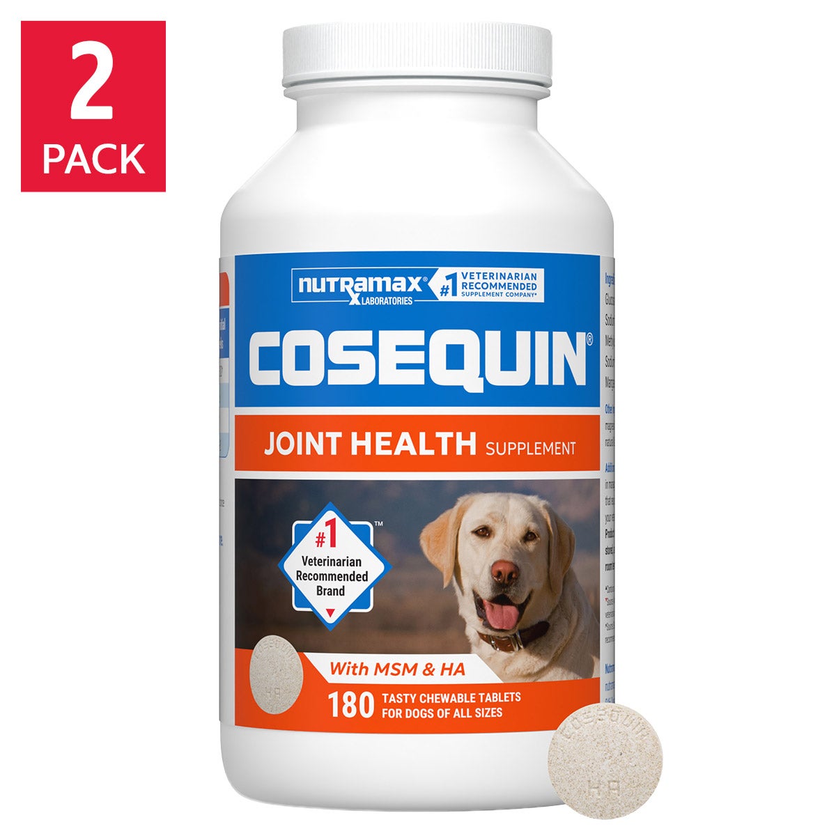Nutramax Cosequin Joint Health Supplement Plus Msm and Ha, 180ct Tablets, 2-pack 1 Nutramax Cosequin Joint Health Supplement Plus Msm and Ha, 180ct Tablets, 2-pack